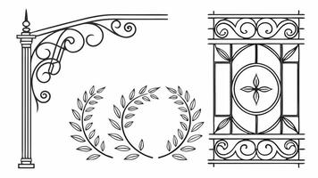 A set of decorative elements, including a wreath, a wreath, and a wreath vector