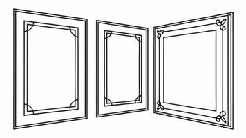Three different types of windows with different designs vector