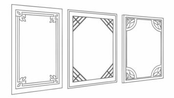 Three different types of windows with decorative designs vector