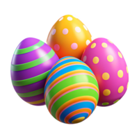 vibrant easter eggs isolated png
