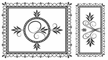 Set of decorative frames and borders vector