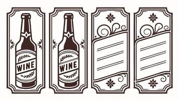 Wine bottle labels illustration vector