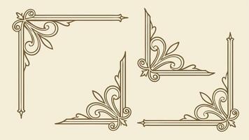 Four decorative corner frames in a style similar to the old days vector
