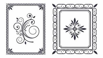 Set of decorative frames and borders illustration vector