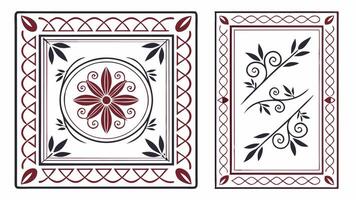 Two decorative designs on a white background vector