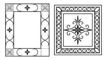 Two decorative frames with ornamental designs vector