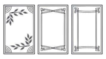 Three vertical banners with leaves and vines vector