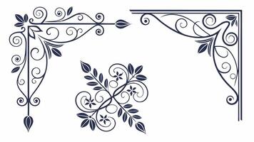A set of decorative elements, including a corner vector