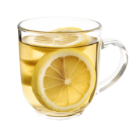 copo do chá com limão fatias flutuando dentro isto png