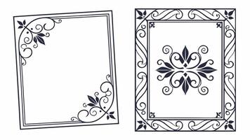 Two decorative frames with ornate designs vector
