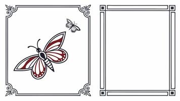 Two frames with butterflies and a butterfly on the top vector