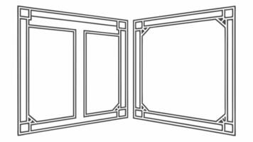 An open window with a frame and a frame vector