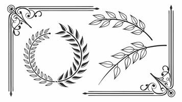 A set of four different types of laurel wreaths vector