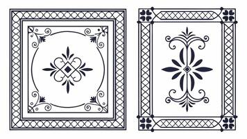 Two decorative frames with ornamental designs vector