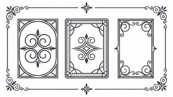 Four decorative frames with ornate designs vector
