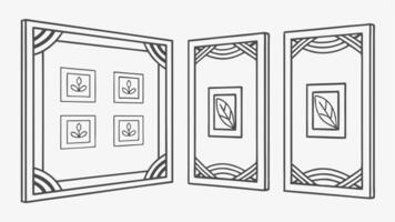 Three frames with different designs on them vector