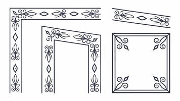 Four different decorative frames with ornate designs vector