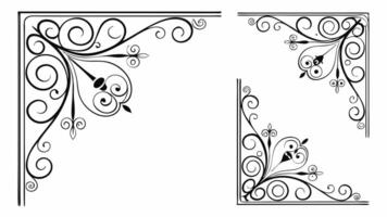 Corner frame with scroll design vector