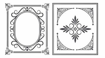 Two ornate frames with decorative designs vector