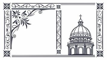A church with a dome and ornate frame vector