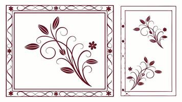 A set of decorative frames with flowers and leaves vector