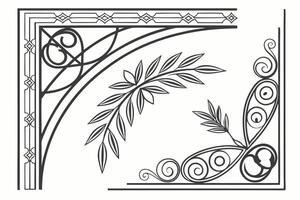 A set of decorative elements, including a decorative arch vector