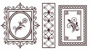 set of decorative frames and decorative elements. vector