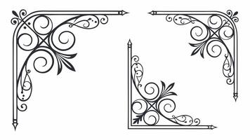 A set of decorative corner brackets vector