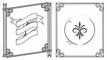Two different designs for a frame and a banner vector