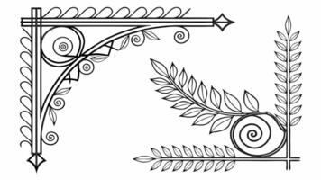 A black and white drawing of a decorative arch vector