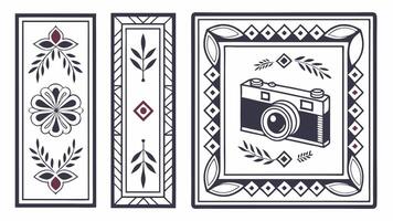 A set of four frames with different designs vector