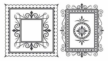 set of decorative frames and borders. vector