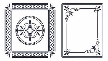 Two ornate frames with a border and a border vector