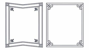 Two frames with ornate designs on them vector
