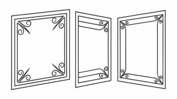 Three different types of windows with ornate designs vector
