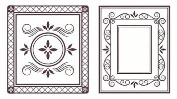 Set of decorative frames and borders vector