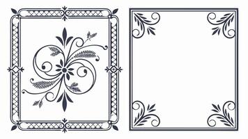 Two ornate frames with floral designs vector