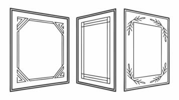 Three different frames with different designs vector