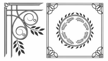 A set of decorative frames and a decorative border vector