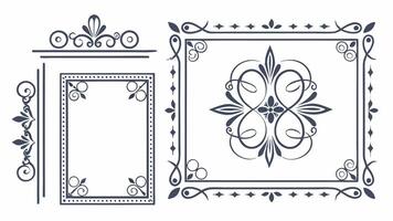 Set of decorative frames and borders vector