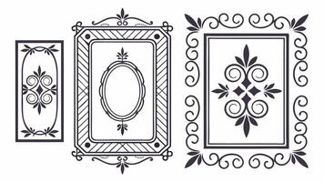 Set of decorative frames and borders illustration vector