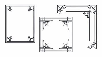 Four different frames with decorative designs vector
