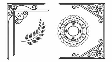 Set of decorative elements illustration vector
