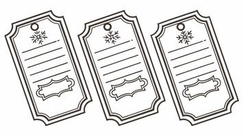 Three tags with a snowflake on them vector