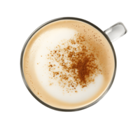A cup of coffee with a sprinkle of cinnamon on top png