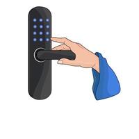 Effortless Door Security with Smart Lock vector