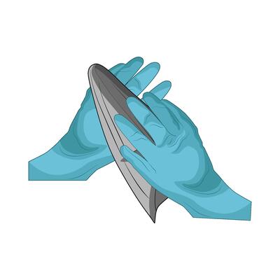 illustration of hand wiping and cloth