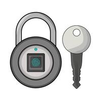 door lock and key vector