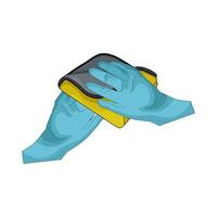 hand wiping using napkin vector