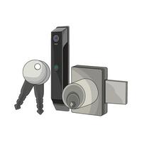 illustration of Secure Home with Smart Lock vector
